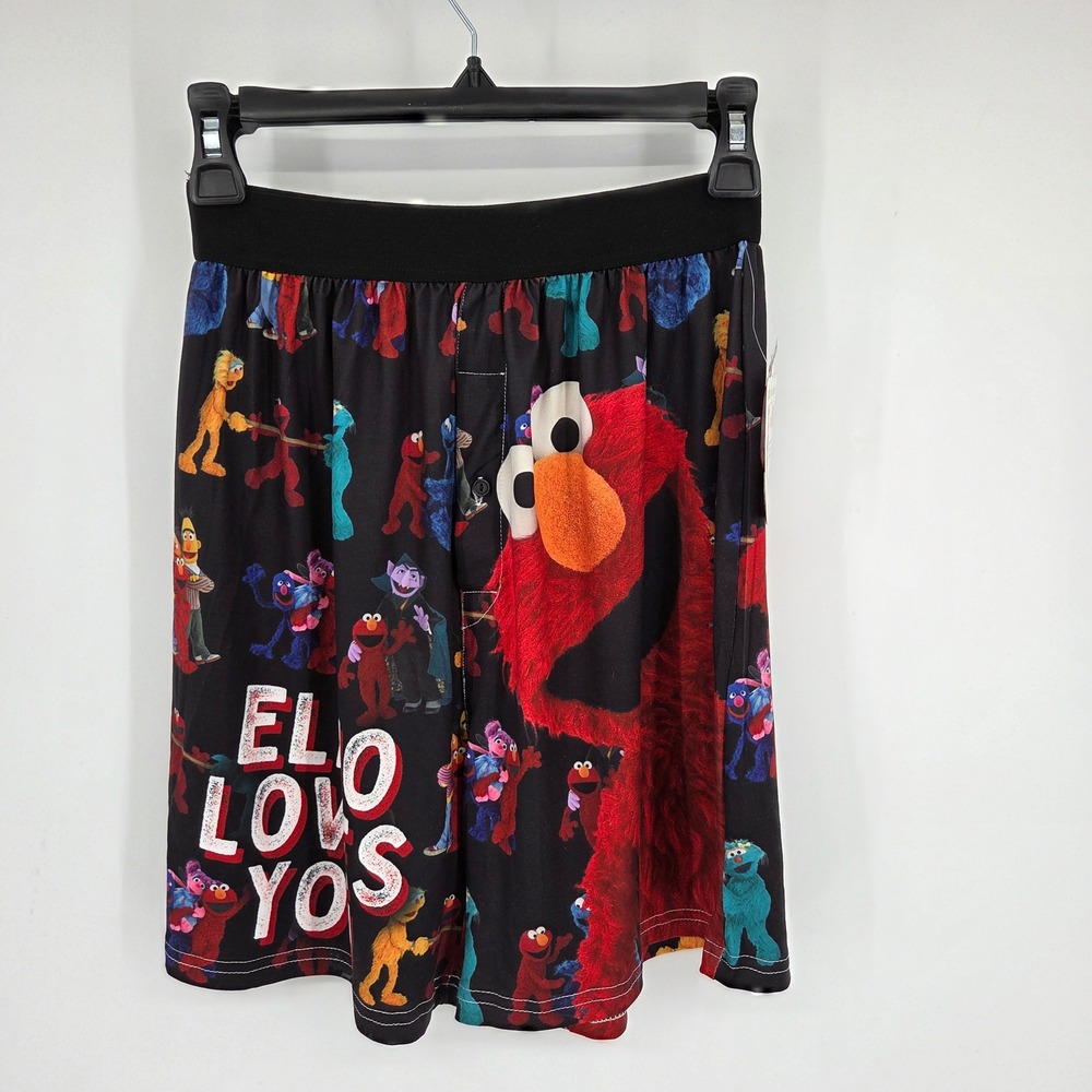 Brief Insanity Sesame Street Elmo Loves You Boxer Shorts Mens Medium NWT Black